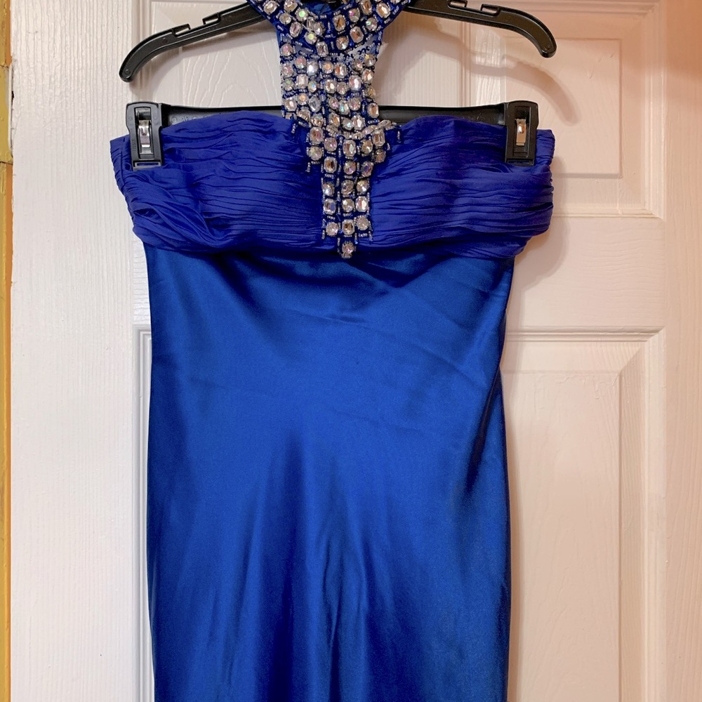 Embellished satin dress